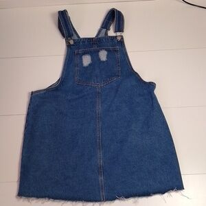 Ardene jean dress denim distressed frayed size large for spring and summer